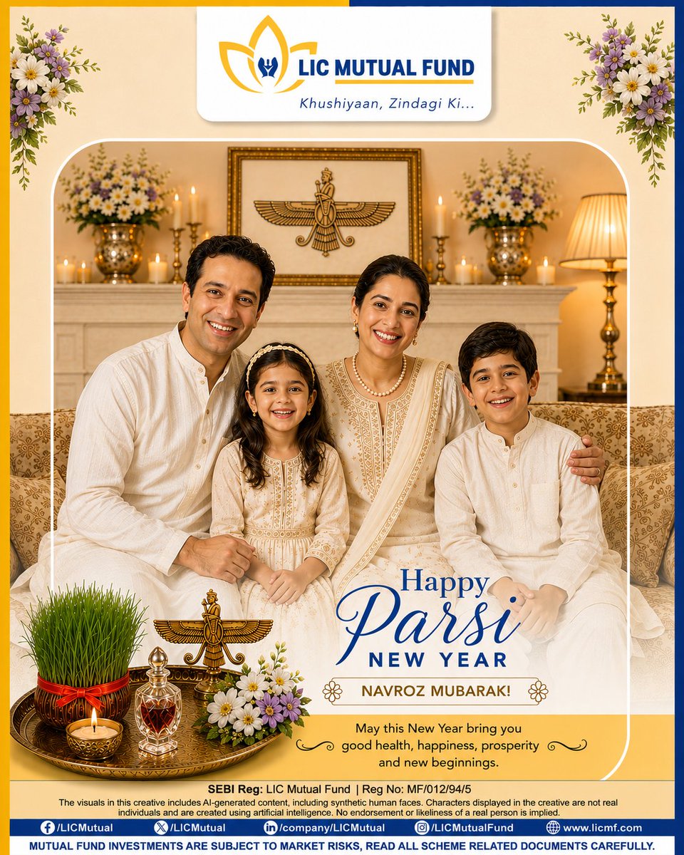licmutual's tweet photo. As we celebrate the spirit of Navroz, we wish you a year filled with joy, success, and countless reasons to smile. Here's to fresh beginnings, cherished traditions, and a brighter tomorrow.
Happy Parsi New Year !
#LICMF #ParsiNewYear #Navroz #HappyNavroz #NewBeginnings https://t.co/bOfsPiL3ka