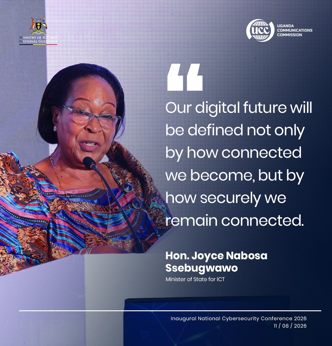 juli43720's tweet photo. New service = New responsibility.
“Every new digital service creates a responsibility to protect the citizen who uses it.”
~ @Hon_Ssebugwawo | @MoICT_Ug
#CyberUG #ConnectedUG2030 #DigitalUganda
#GoldenPost https://t.co/8zzqliuPi9
