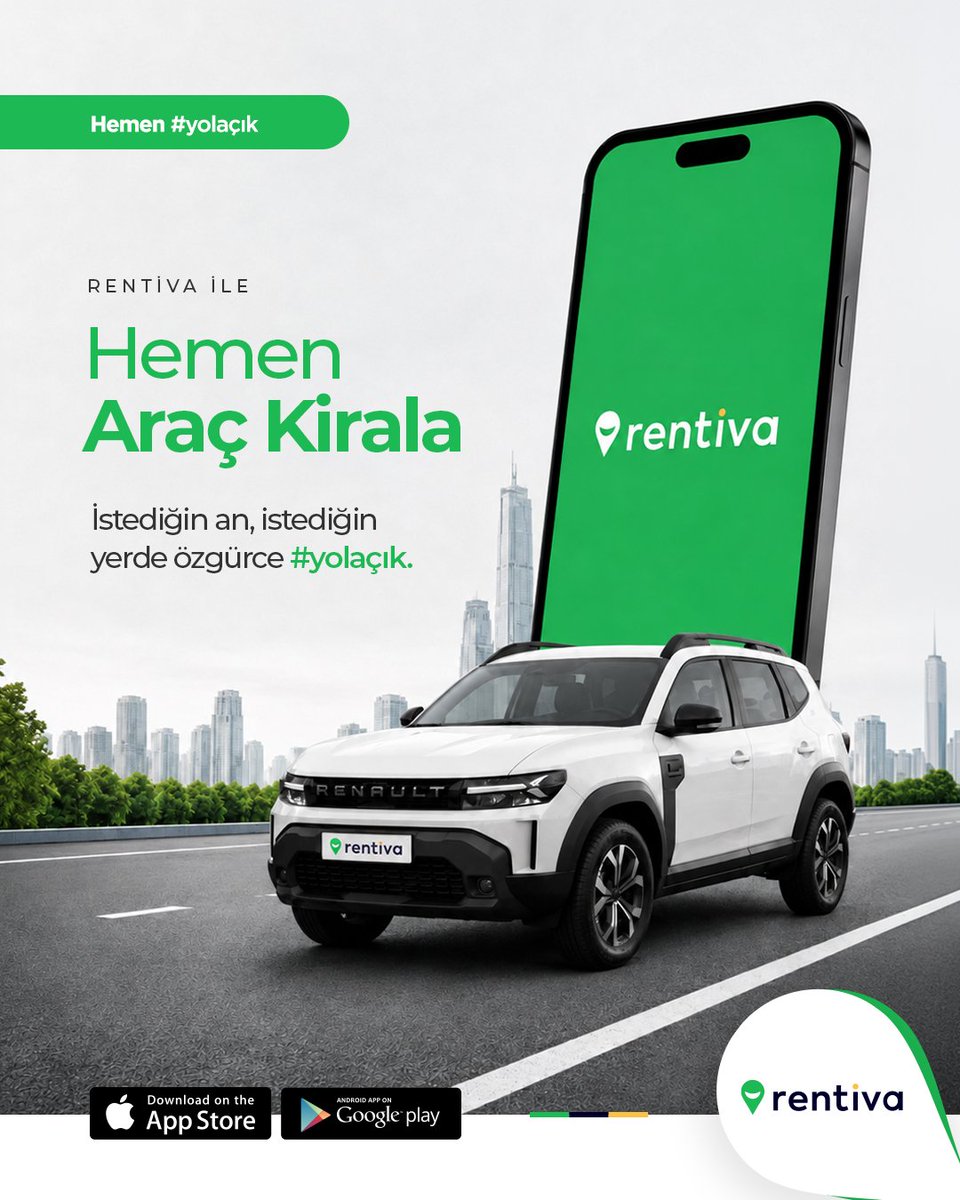 rentivacom's tweet photo. Araca ihtiyacın olduğunda planlarını ertelemek zorunda değilsin. Rentiva ile istediğin an, istediğin yerde sana uygun aracı kirala; yolculuğuna özgürce devam et. 🚗💚 https://t.co/Djsmz5sook