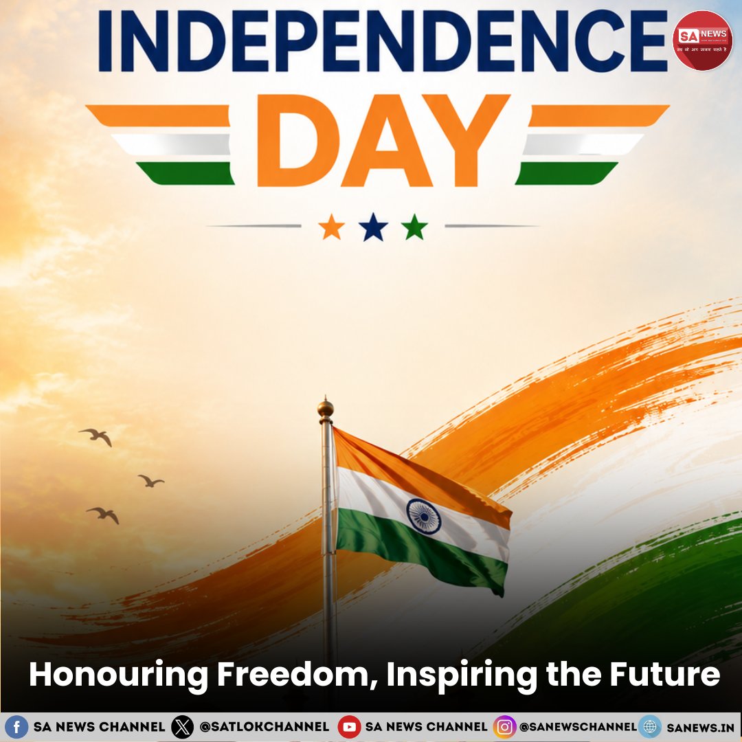 SatlokChannel's tweet photo. India will celebrate its 80th Independence Day on 15 August 2026, marking 79 years since the country became independent from British rule. Independence Day is more than a national celebration; it is a time to remember the sacrifices of freedom fighters and reflect on our responsibilities as citizens. In 2026, the celebrations highlight “150 Years of Vande Mataram” and “Yuva Shakti for Viksit Bharat@2047”, with the nationwide message “Honouring Freedom, Inspiring the Future”. From the Red Fort ceremony to the Har Ghar Tiranga campaign, the day celebrates India’s journey and future aspirations. The article also explores a deeper idea of freedom—the spiritual freedom of the soul and the search for salvation: https://t.co/t2Yk4LnrQ6 | Read on Instagram: Link in Bio

#IndependenceDay2026 #IndependenceDay #15August #India #HarGharTiranga #VandeMataram #ViksitBharat2047