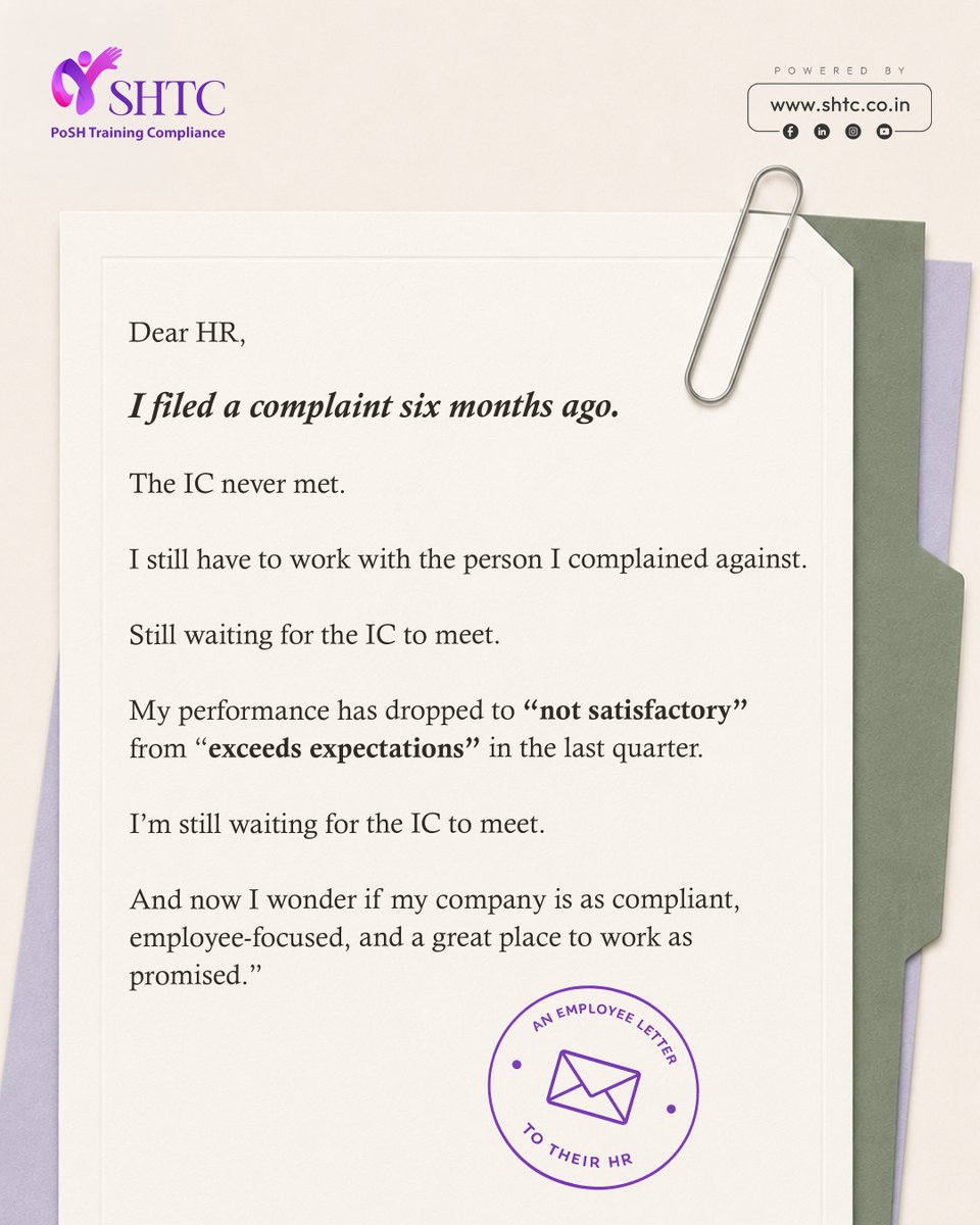 complywithSHTC's tweet photo. Every missed step is a risk. It is not just a delay but a breach of trust. When governance fails, performance and culture suffer. Compliance is not paperwork; it’s action in motion.
#SHTC #PoSHAwareness #WorkplaceCompliance #LegalGuidance #corporategovernance https://t.co/xU1oXxgrLv