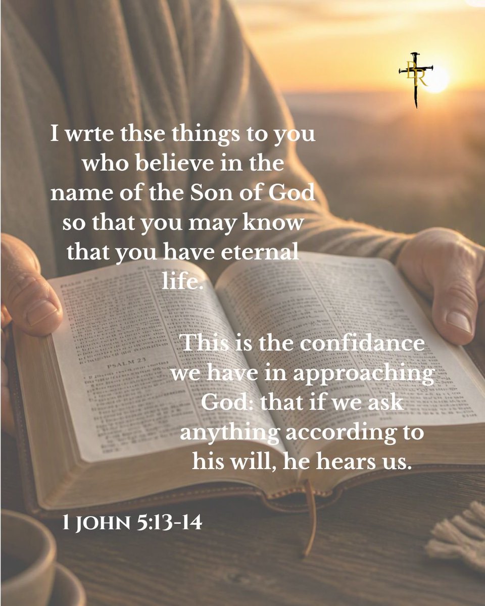broken_redeemed's tweet photo. My Daily Bread - 1 John 5:13-14
#brokenredeemed #4thWatch #faith #love #Romans116 https://t.co/PSwePwauCX @teescrossedgolf https://t.co/fjPvJ3FMBh