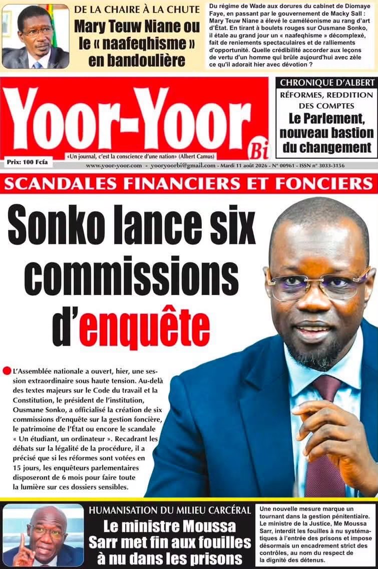 Mo_Njaay's tweet photo. #RevueDePresseSn du Mardi 11 Août 2026. Agréable semaine à toutes et à tous. #Senegal,#SudQuotidien,#LeSoleilSn,#LeTémoinSn,#YoorYoorbi https://t.co/Mf3WMZtPrU