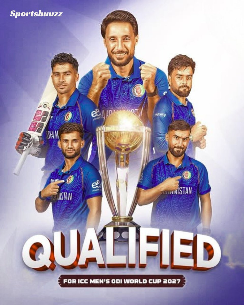Sportsbuuzz's tweet photo. The journey continues. The World Cup awaits. 📷📷
Afghanistan have officially secured their place at the 2027 ODI World Cup, booking a direct spot through the ICC ODI ranking pathway.

#AfghanistanCricket | #WorldCup2027 | #Cricket https://t.co/j8s1rSX0Nb