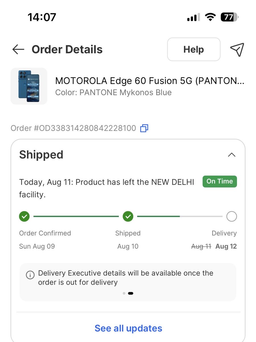 AnujDixit90's tweet photo. My order id is OD338314280842228100
Which I booked on 9th Aug with delivery date 10th Aug after payment it shows 11th now it shows 12th why every time delayed the order @flipkartsupport @Flipkart https://t.co/Z6jIqjReuY