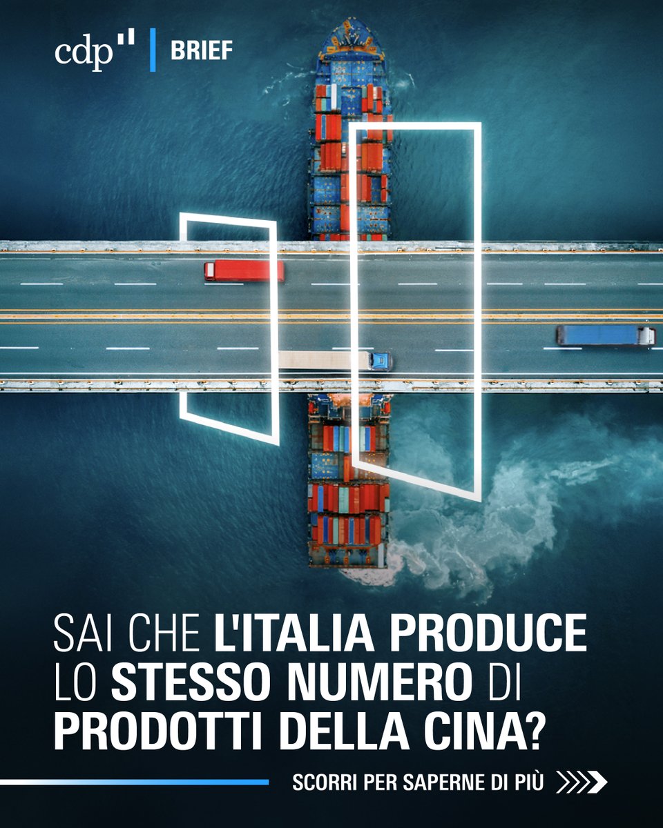 GruppoCDP's tweet photo. 🌍 Tensioni geopolitiche e nuove barriere commerciali stanno ridisegnando il commercio globale. Eppure l'export italiano continua a distinguersi per resilienza e capacità di adattamento.

C'è un dato che racconta una caratteristica distintiva del nostro sistema produttivo: l'Italia esporta oltre 4.400 prodotti diversi, praticamente quanto la Cina, pur avendo una popolazione oltre 20 volte inferiore. Un risultato che riflette la varietà e la specializzazione della nostra manifattura.

L'ultimo #CDPBrief analizza come sta cambiando lo scenario geoeconomico internazionale e le opportunità per l'export italiano.