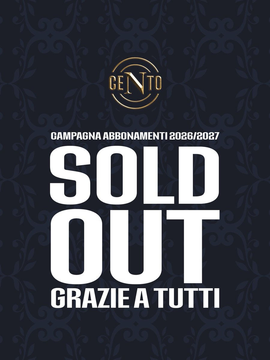 sscnapoli's tweet photo. 🏟️ Abbonamenti 26/27
🎟️ Ufficiale il Sold-Out
💙 Grazie a tutti!

👉 Leggi di più: https://t.co/J9YUGQ2YUF https://t.co/F79yKwUvB7