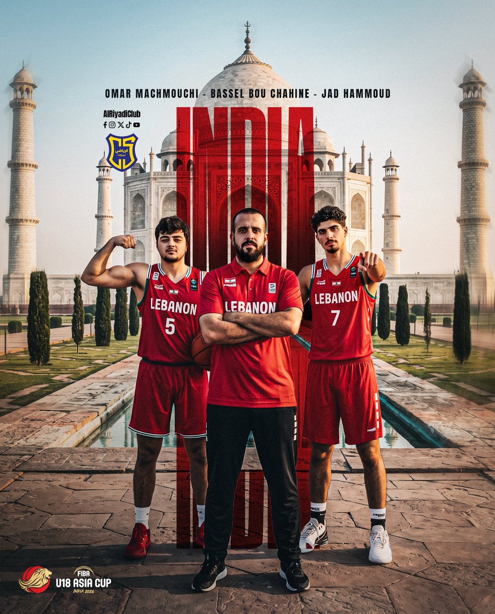 AlRiyadiClub's tweet photo. Proud, as the Al Riyadi family, to represent Lebanon at the FIBA U18 Asia Cup in India! 🇱🇧✨

#AlRiyadiClub https://t.co/Bud53WtB10