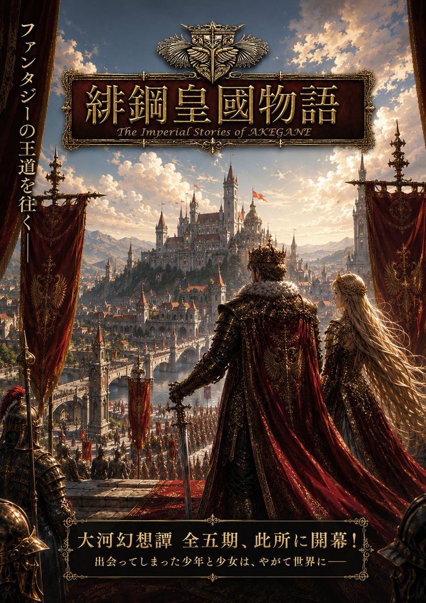 fuminosekaijyu's tweet photo. 【宣伝】

処女作『緋鋼皇國物語Ⅰ』ついに最終章へ。

複雑に絡み合うプロット。
これまで積み重ねてきた物語と想い。
そして戦闘の連続、総力戦。

第一部で描いてきたもの全てを叩き込む最終章（全七章）です。

『緋鋼皇國物語Ⅰ』第一部、集大成。

王道は死なない。

https://t.co/SVqUIemeUu https://t.co/qXQuFiOn5A