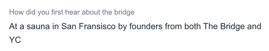 jointhebridge's tweet photo. New acquisition channel unlocked: San Francisco saunas. https://t.co/4yEm6goJfB