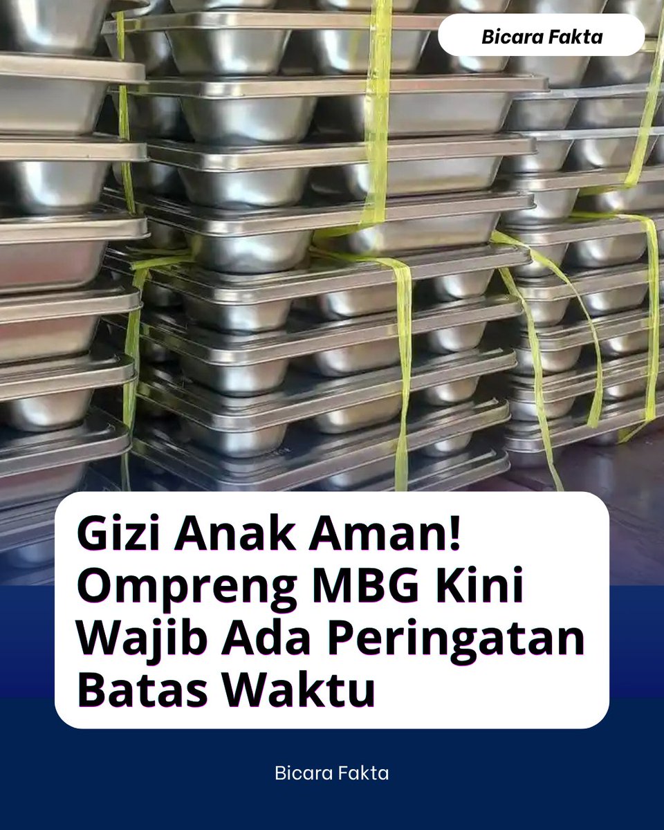 tak_gendon9's tweet photo. Makanan segar tanpa pengawet punya batas waktu aman.
Mulai pekan depan, setiap ompreng wajib diberi label kapan harus dikonsumsi.
Langkah tegas jaga kesehatan siswa.

#jagaindonesia #kamibersamapresiden #GiziAnakAman #MenjagaPersatuan #TerusBerbenah https://t.co/IPfuhBVwJX