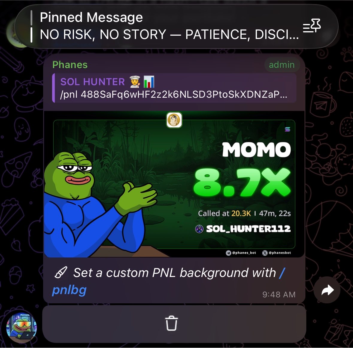 Sol_Hunter11's tweet photo. 8X from my call on $MOMO
CA:

488SaFq6wHF2z2k6NLSD3PtoSkXDNZaPkJwxze11pump https://t.co/Yw9JQfhjXM