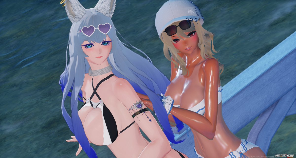 Setsuna0212's tweet photo. フレさんと水着SS
#PSO2NGS_SS 
#PSO2NGS https://t.co/5wv2bCMoxx