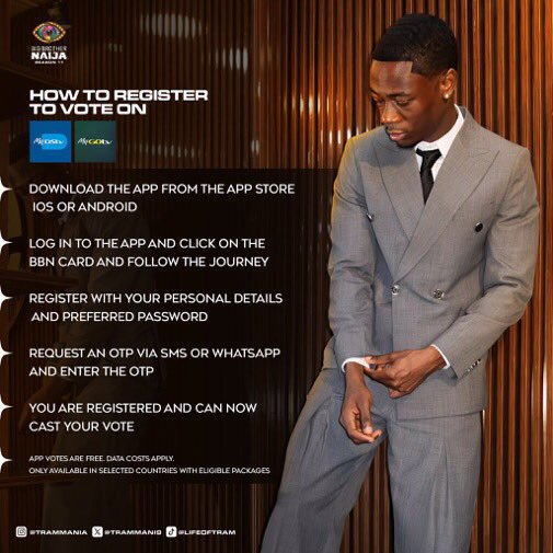 pholarrhkhemy's tweet photo. Good morning lovers of Tram and BBN. 

Tram has worked so hard for the show. He singlehandedly carried it when the housemates were in their shell. He is giving us something to tweet every single day. If there is anyone that deserves your vote, it is Tram

VOTE TRAM🙏
#BBNaija https://t.co/YuS85Bpdia