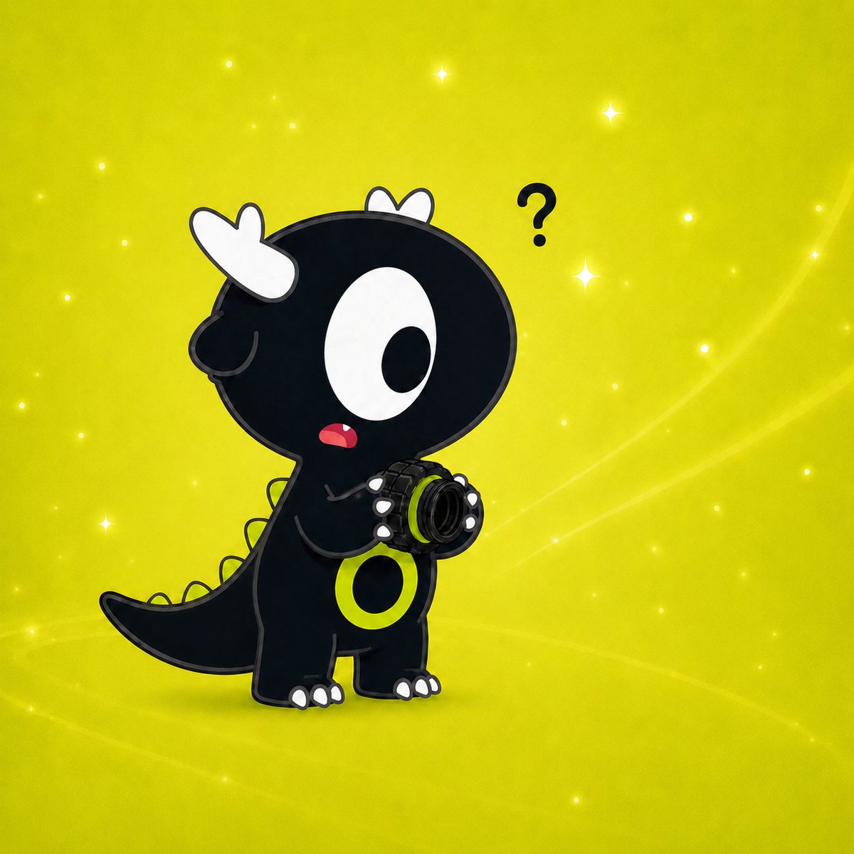 BP_Dragons's tweet photo. やっと追いついて、
転がっていたパーツをつかまえました。
でも――

「……これ、どこにあったんだっけ？」

パーツを持ったまま、
メビィはしばらく考えています。

#メビィ #BitspowerDragons https://t.co/LBGao387UB