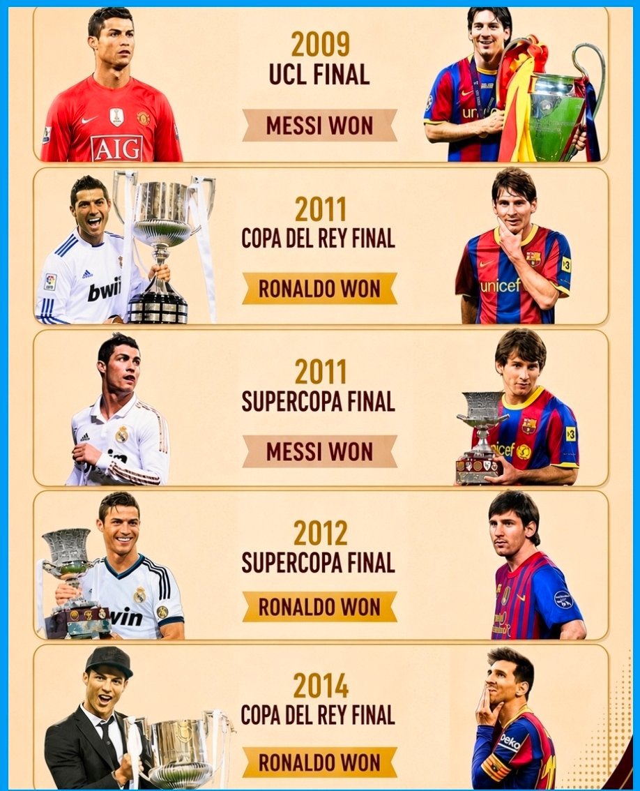 cfcBys's tweet photo. Ronaldo &amp; Messi final stats✅ https://t.co/c1bxNhuEdD