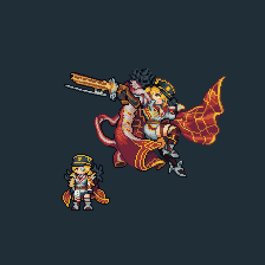 MapleCat_Games's tweet photo. グラブルより、エアストラスジェネラル。
模写です。

#pixelart  #ドット絵 https://t.co/P7ethU0cvv