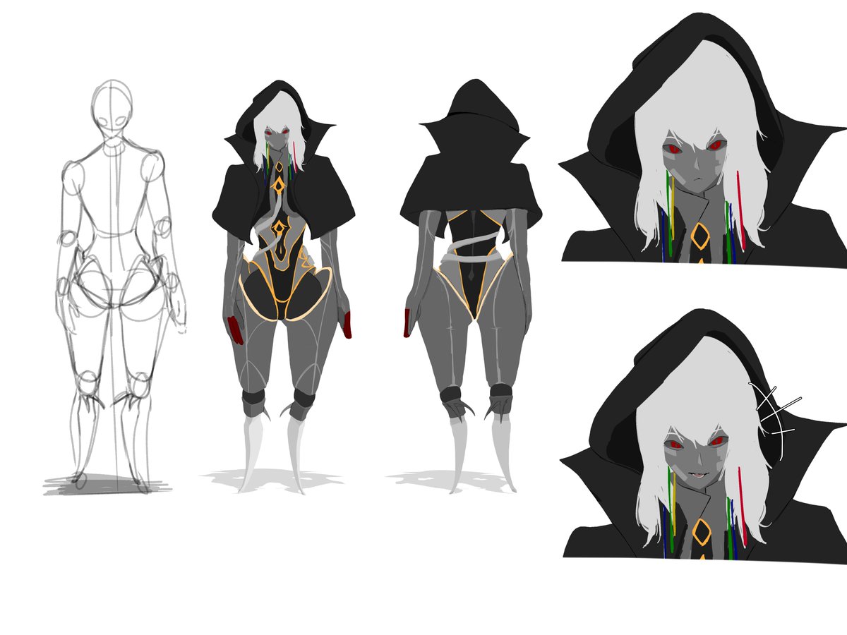 jiraMboukoshi's tweet photo. I'm trying new things (○｀ 3′○)

The process of making a model sheet is really fun!!
#conceptart #characterdesign #characterconcept #scifi #smallartists https://t.co/kc3fpRtXKo