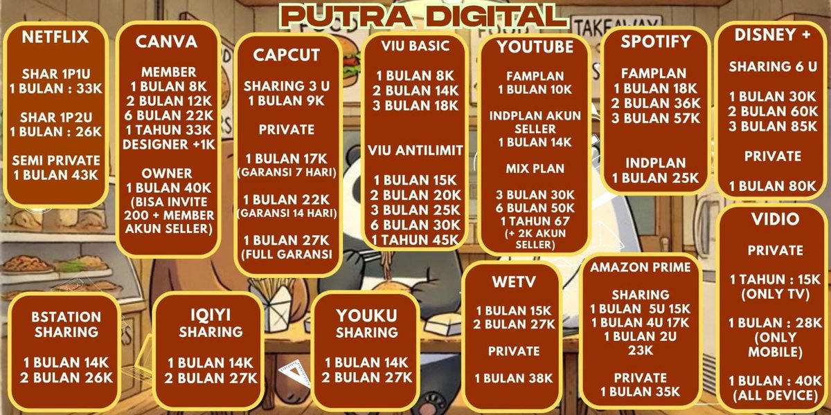 ciarsfi's tweet photo. APK APP APLIKASI PREMIUM WTB WTS CANVA PREMIUM NETFLIX̌ SPOTIFY PRO DISNEY VIDIO YOUTUBE CAPCUT PRO IQIYI WETV VIU LOKLOK CHATGPT YOUKU VISION BSTATION  ZOOM
Order:  https://t.co/mJRF2lzR1C
🚀 Premium Apps | Murah • Cepat 
🔓 Buka akses ke aplikasi premium favoritmu!!
93²9³72 https://t.co/6h5diNfin2