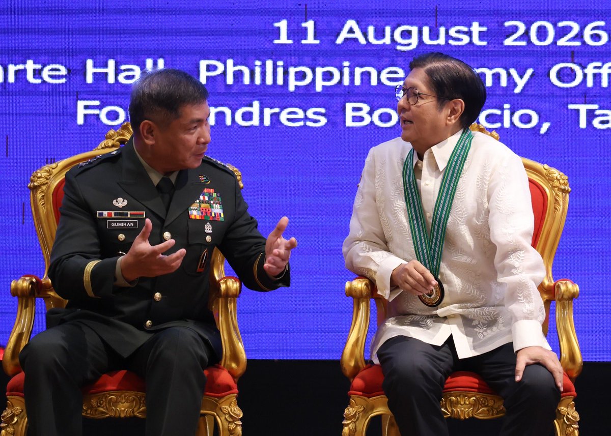 dndphl's tweet photo. ๐ต๐ญ | President Ferdinand R. Marcos Jr., Commander-in-Chief of the Armed Forces of the Philippines, graced the 68th Philippine Army Change of Command Ceremony at Fort Andres Bonifacio, Taguig City, on August 11, 2026.
#DNDPHL #BagongPilipinas #DiKaPasisiil https://t.co/0nV1aiAZxb