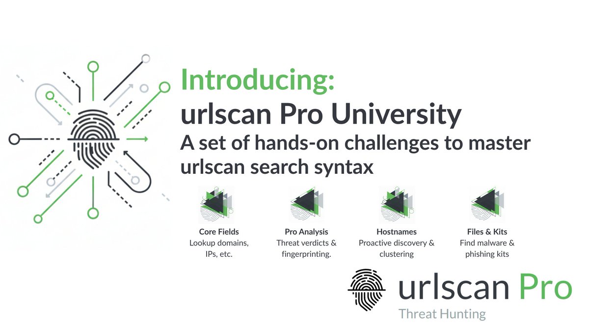 urlscanio's tweet photo. urlscan Pro University is officially LIVE!

Master urlscan search through hands-on challenges - from basic to advanced

Discover typosquat detection, threat verdicts, and phish hunting.

Solve challenges, submit flags, track your progress.

https://t.co/QXV9KYMxD1 https://t.co/EOmG4HMK36
