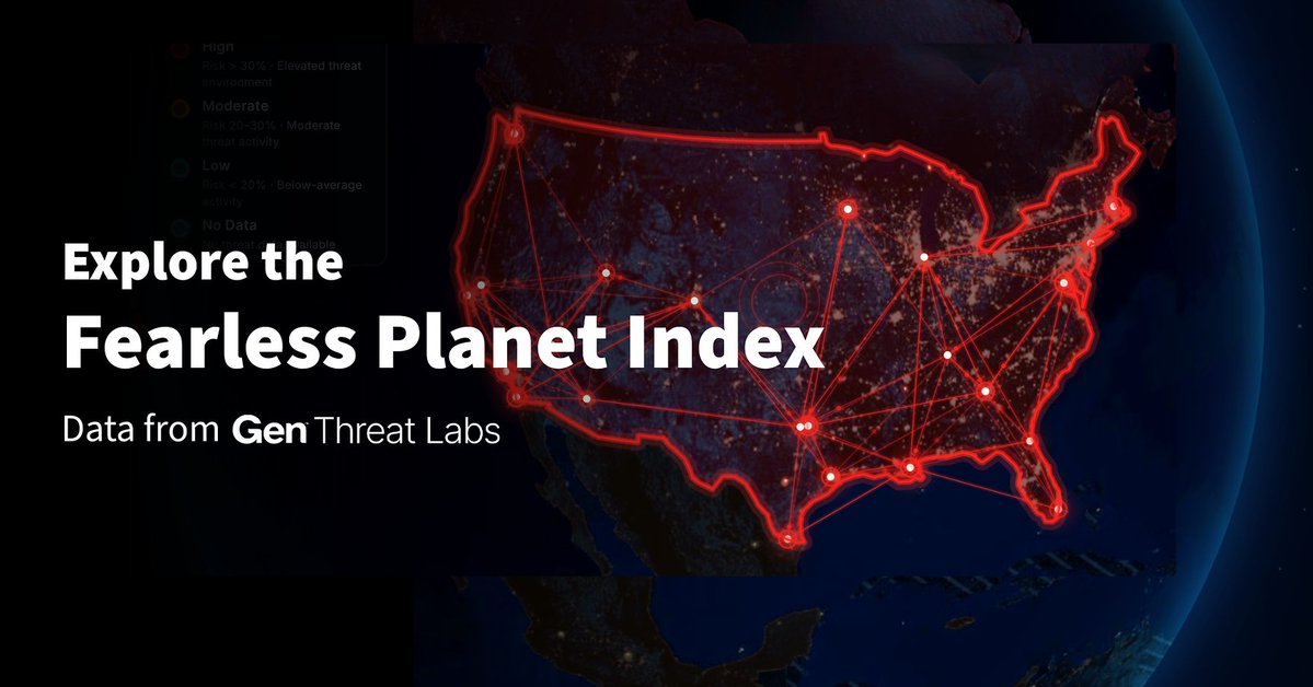 kyberprostor's tweet photo. Fearless Planet Index: denní přehled digitálních hrozeb a podvodů. @GenDigitalInc 
https://t.co/tAOtEYAuzV https://t.co/IVeqDkyw2H