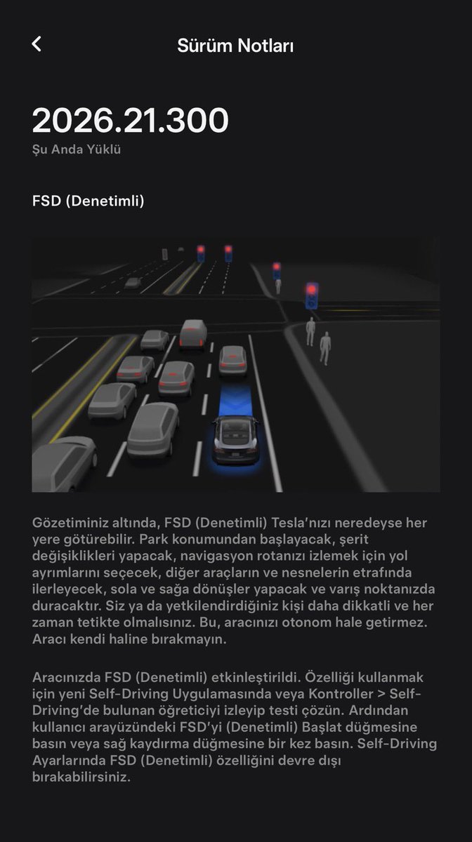 Rustiavi's tweet photo. 🚨 2026.21.300 installed.
FSD (Supervised) is enabled. But we’ve had these capabilities since the RDW approval on April 10.
Still supervised. Still safer.
Disappointed we’re still waiting on the Summer Update though. https://t.co/dAeKhcoDng