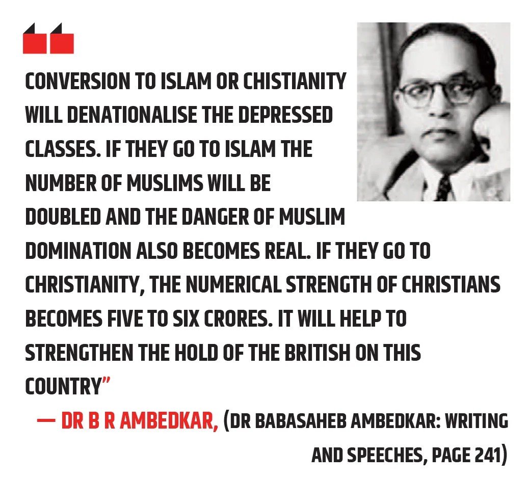 nomadicwrites's tweet photo. "Conversion to Islam or Christianity will denationalise the depressed classes" - B.R. Ambedkar.
#FCRA https://t.co/jhOMugBWgQ