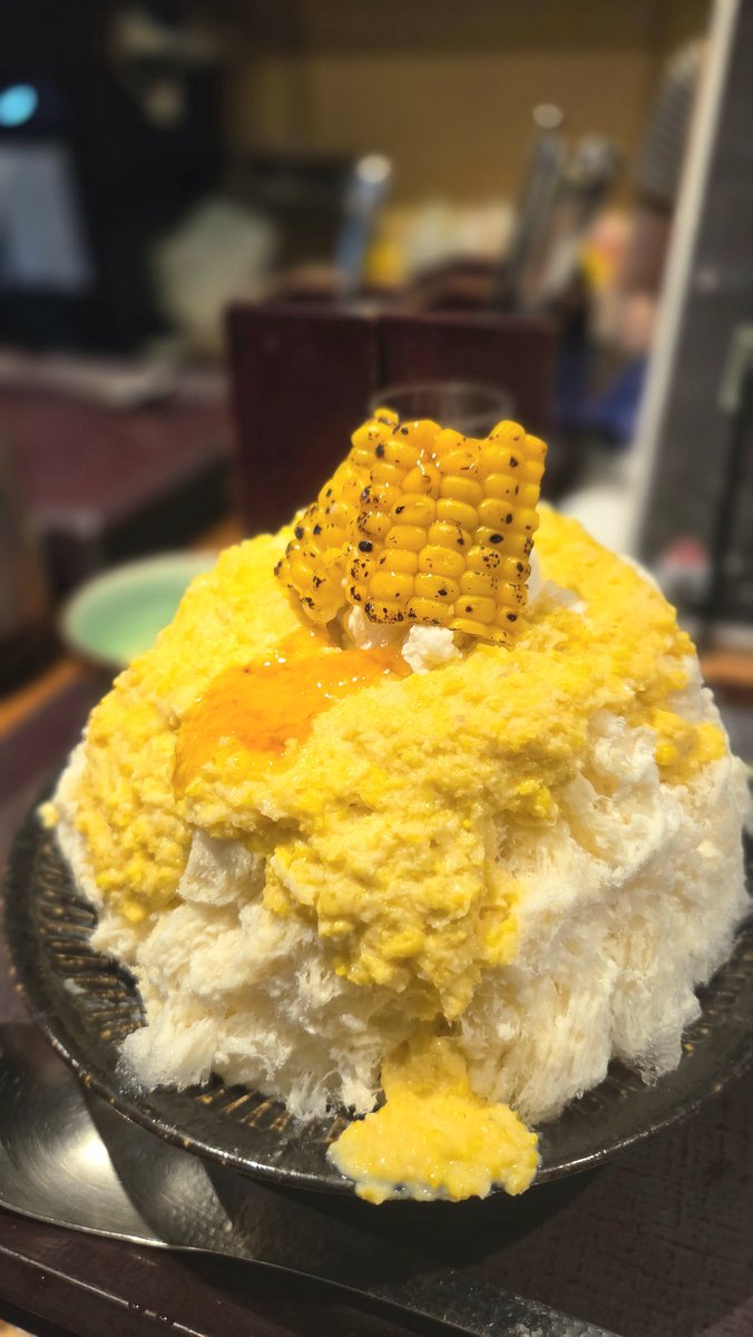 te0_wl's tweet photo. とうもろこしのかき氷、美味なり🌽 https://t.co/1QQ4BPwi80