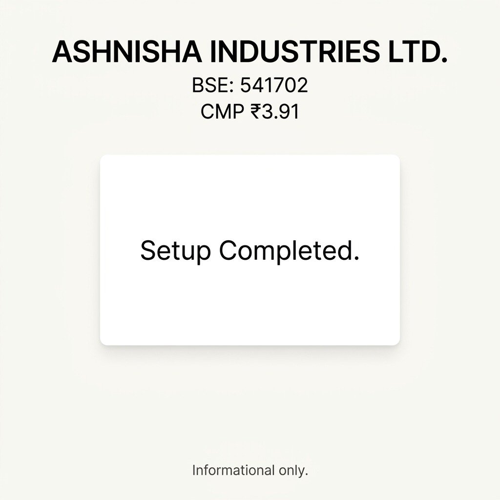 pudarik444's tweet photo. 3MW solar project Ashnisha Industries के renewable energy portfolio को आगे बढ़ाने वाला महत्वपूर्ण initiative हो सकता है। August operations expected. CMP ₹3.91. #SolarPickStock https://t.co/M7DxiWpFc9