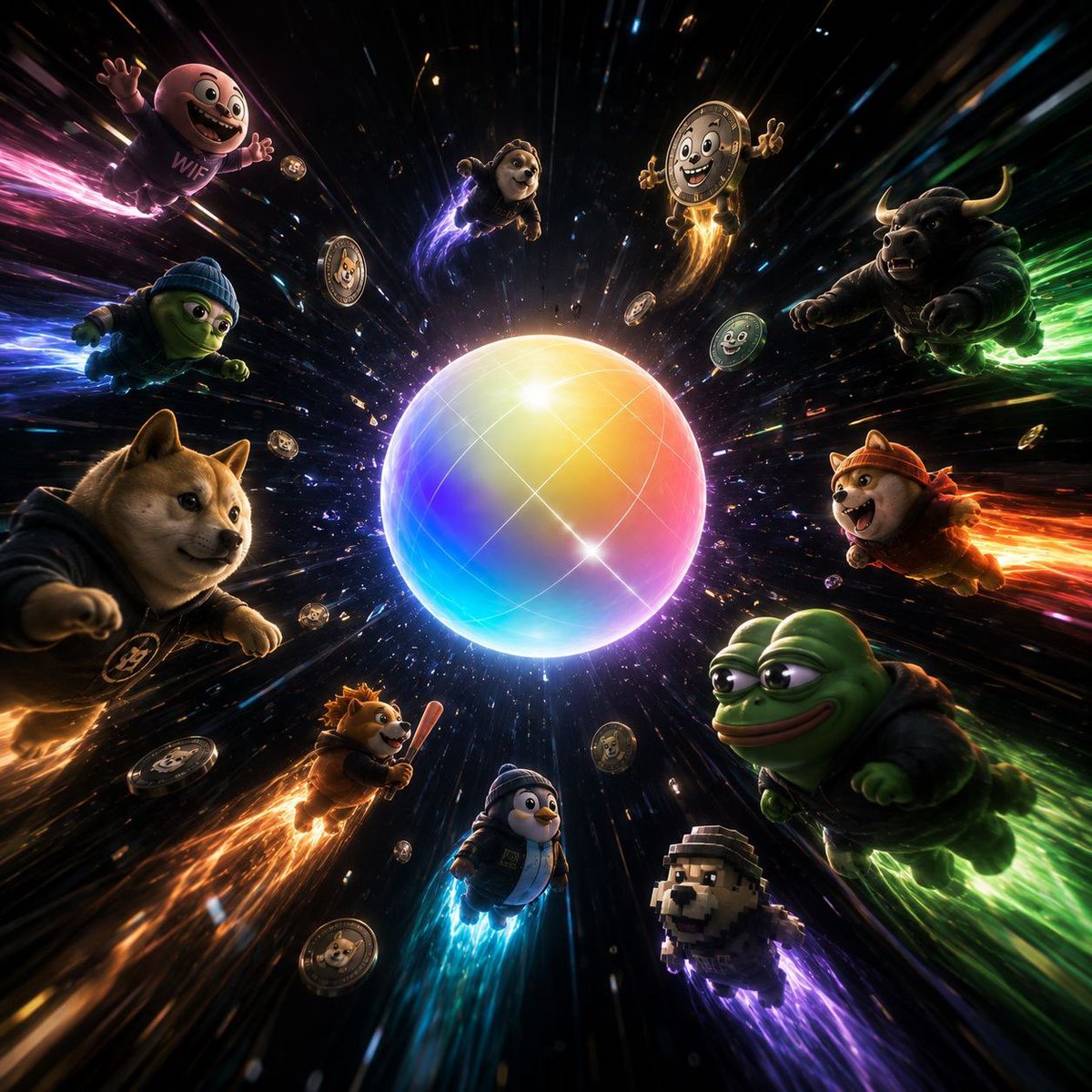 mayor_234's tweet photo. The ultimate convergence is happening right now! Watch the entire legendary meme army blast through the cosmos, all drawn toward the same radiant core. 

The entire internet is uniting in $world.
CA: 62yzpmKJB6XiVtZcQZhUkUXhqwN3UgCbffUi4JM9pump https://t.co/SU3PfHdXph