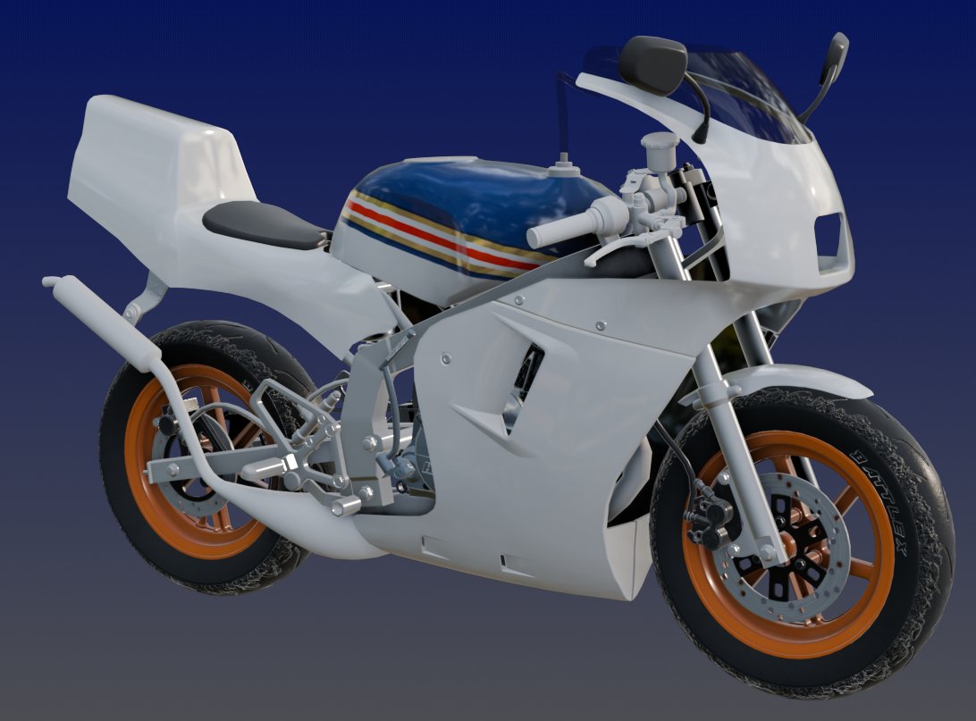 Hisou158282's tweet photo. NSR50の後期仕様の制作を進めました。

6本スポークのホイールの制作と後期チャンバーの造形、カウルの形状の調整を行いました。

白背景タコメーター等も制作予定です。 https://t.co/X3SgjLiXTH