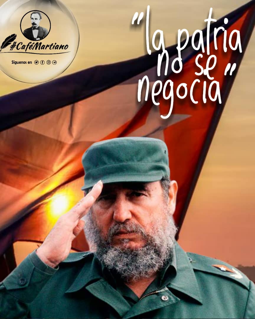cafemartiano's tweet photo. Buenos días 🇨🇺 #CaféMartiano
✍️"No se siente completo el ánimo sin algo que respetar y venerar”

Y que más grande a venerar que La Patria.

#Fidel: “¡El honor no se negocia, la patria no se negocia...¡"

#100AñosConFidel https://t.co/SmU5OURu27