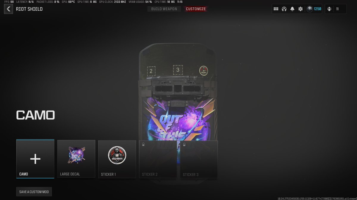 R4DI4RT's tweet photo. @SHGames @Microsoft @Activision 9. If you apply Large Decals or Stickers to the #Riotshield in the #Modernwarfare III loadout,
they wont appear in the match. Tested with normal and Mastery Camos. (First set on Circuit Master Blue Print, 2nd set Normal Shield w/o CamoPlease fix !) https://t.co/3rbp2sUi1x