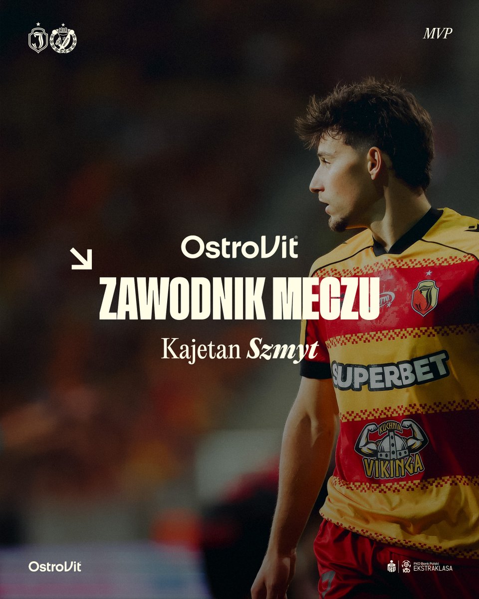 Jagiellonia1920's tweet photo. Kajetan Szmyt OstroVit Zawodnikiem Meczu #JAGWID ⭐️.

📲 Online: https://t.co/IgEZcLh8YG https://t.co/gppOioF2Z7
