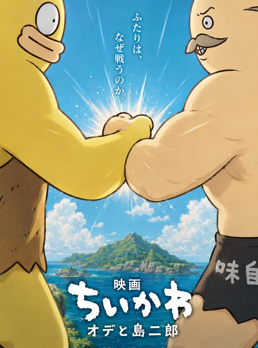 tonkatu_ouji's tweet photo. 映画ちいかわでナガノ先生のインタビュー

​ナガノ「次の映画は島二郎が主人公でオデと喧嘩させたい」

​これめっちゃ面白そう

​※イラストは想像です https://t.co/bIN2HDo4oF