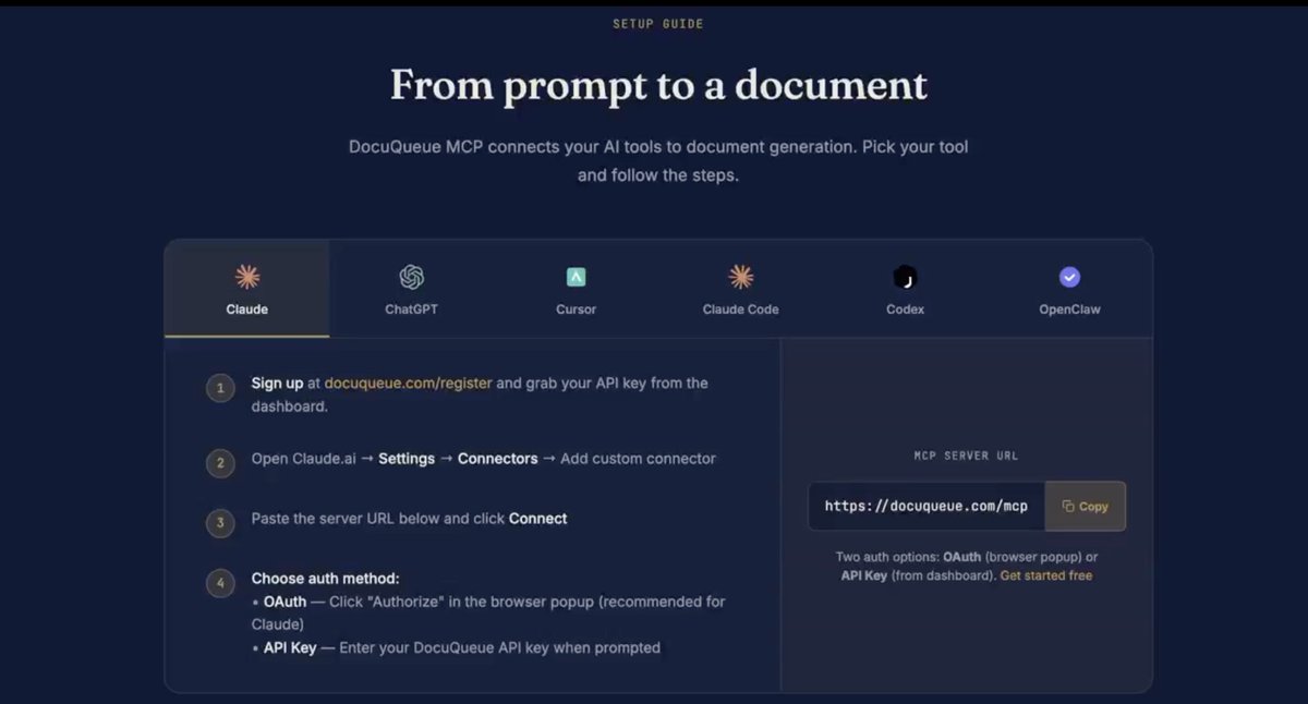 dvcoolarun's tweet photo. How to Turn AI Prompts into Custom Documents with MCP https://t.co/RR3BidRo7T

Automate your document creation end-to-end. 

DocuQueue MCP bridges top AI tools directly to document generation engines, creating custom PDFs straight from simple prompts.

Supported: 
Claude 
ChatGPT 
Copilot 
Gemini