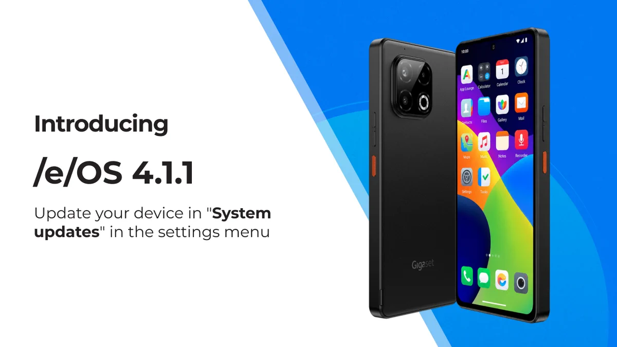 The /e/OS 4.1.1 update is available
