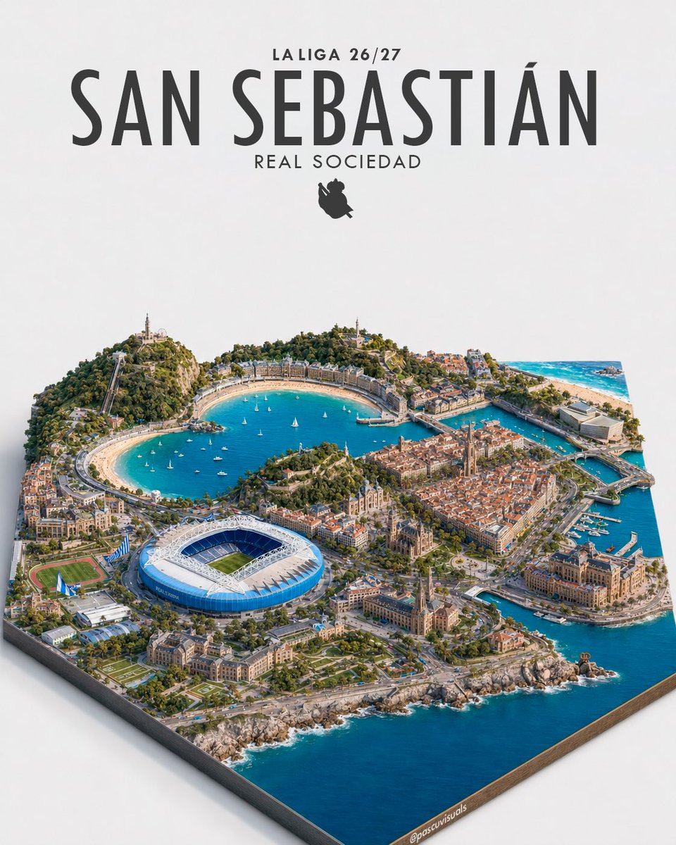 pascuvisuals's tweet photo. 𝟭𝟱 𝗰𝗶𝘁𝗶𝗲𝘀. 𝟮𝟬 𝗰𝗹𝘂𝗯𝘀. 𝗢𝗻𝗲 𝗹𝗲��𝗴𝘂𝗲.

LALIGA 26/27, reimagined through its cities, stadiums and most iconic landmarks. 🏟️🏙️

𝗣𝗮𝗿𝘁 𝗜𝗩: Valencia, San Sebastián &amp; Málaga.

#LaLiga #LaLigaEASports #EstadiosDeFutbol #pascuvisuals https://t.co/od56xE75UZ