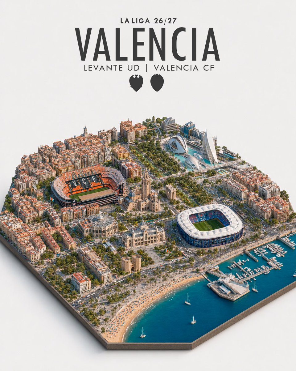 pascuvisuals's tweet photo. 𝟭𝟱 𝗰𝗶𝘁𝗶𝗲𝘀. 𝟮𝟬 𝗰𝗹𝘂𝗯𝘀. 𝗢𝗻𝗲 𝗹𝗲��𝗴𝘂𝗲.

LALIGA 26/27, reimagined through its cities, stadiums and most iconic landmarks. 🏟️🏙️

𝗣𝗮𝗿𝘁 𝗜𝗩: Valencia, San Sebastián &amp; Málaga.

#LaLiga #LaLigaEASports #EstadiosDeFutbol #pascuvisuals https://t.co/od56xE75UZ