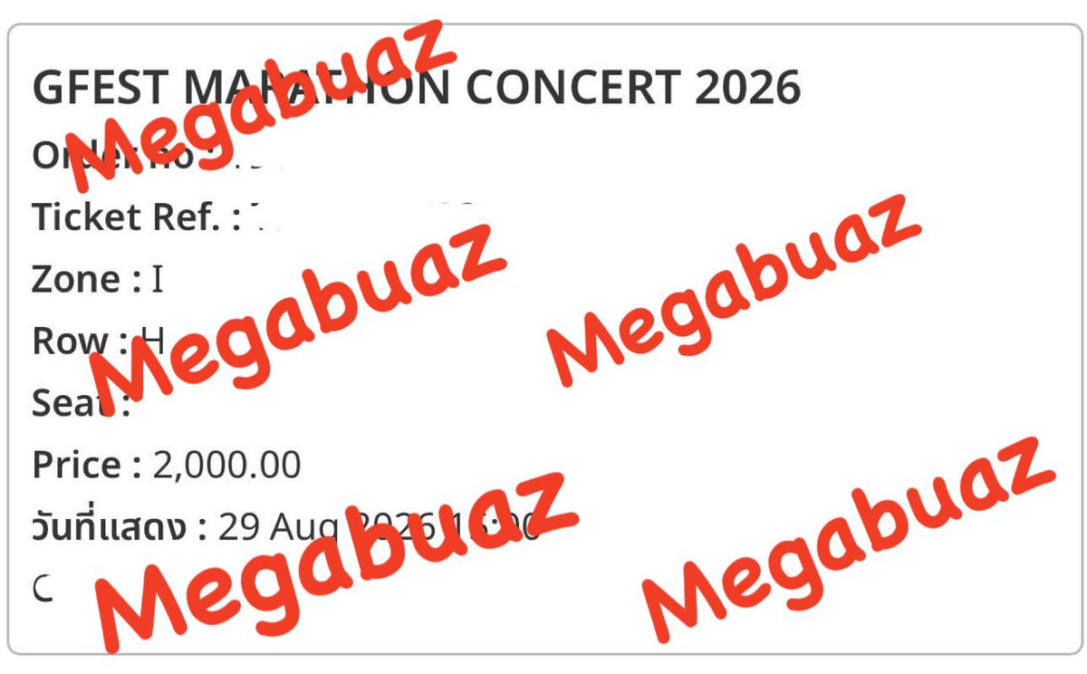 Bua096's tweet photo. ขายค่าาาาาาาาา🧐 GFEST MARATHON CONCERT 2026

👉🏻POP DAY👈🏻

🎫 บัตร  2,000 บาท + ค่ากด 300 (ต่อรองราคาได้)

 โซน I แถว H จำนวน 1 ใบ

💵 นัดรับจ่ายสด : BTS สายสีชมพูหรือสายสีเขียว 

📩 สนใจทัก DM ได้เลยค่ะ
#MarathonConcert 
#MarathonConcert2026
#Gfest https://t.co/vk0cZUk3wE