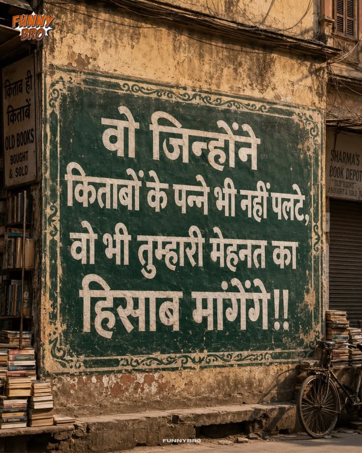 umda_panktiyaan's tweet photo. वह जिन्होंने किताबों के पन्ने भी नहीं पलटे, 
वह भी तुम्हारी मेहनत का हिसाब मांगेगे..!! https://t.co/Bc3hge7qi9