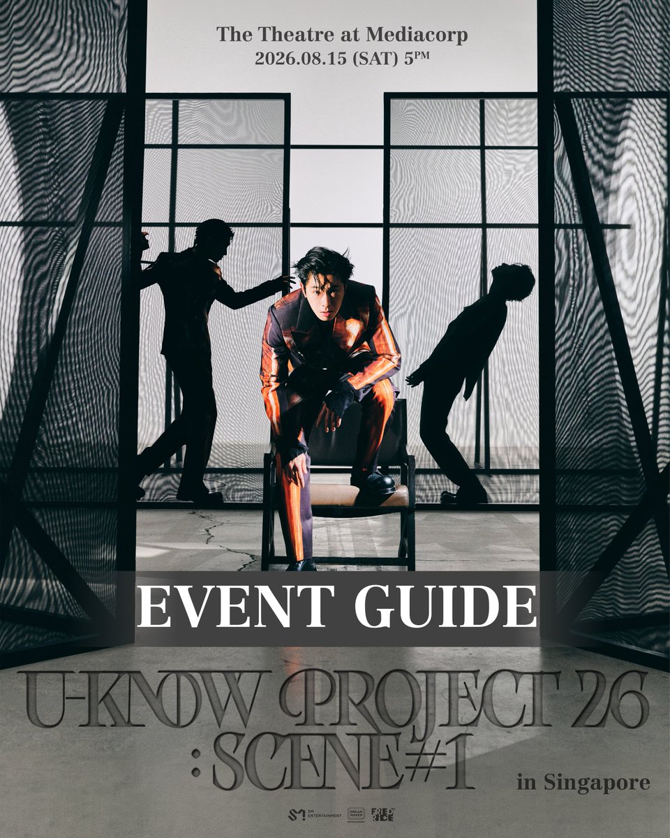 friedrice_live's tweet photo. 𝘿𝙧𝙤𝙥 𝙞𝙩 𝙡𝙤𝙬 – the event guide for 𝗨-𝗞𝗡𝗢𝗪 𝗣𝗥𝗢𝗝𝗘𝗖𝗧 𝟮𝟲 : 𝗦𝗖𝗘𝗡𝗘#𝟭 𝗶𝗻 𝗦𝗜𝗡𝗚𝗔𝗣𝗢𝗥𝗘 is here! 📖

Before the show, make sure to read through the event guide carefully for a smooth and enjoyable experience!

🇸🇬 U-KNOW PROJECT 26 : SCENE#1 in SINGAPORE
​
📅 Date: 15 August 2026 (Sat)​​
⏰ Time: 5PM
📍 Venue: The Theatre at Mediacorp

🔗 Ticketmaster: https://t.co/GaS4qmGdhG
​
#UKNOW #TVXQ!
#UKNOW_PROJECT26
#UKNOW_CONCERT_TOUR 
#FriedRiceEnt