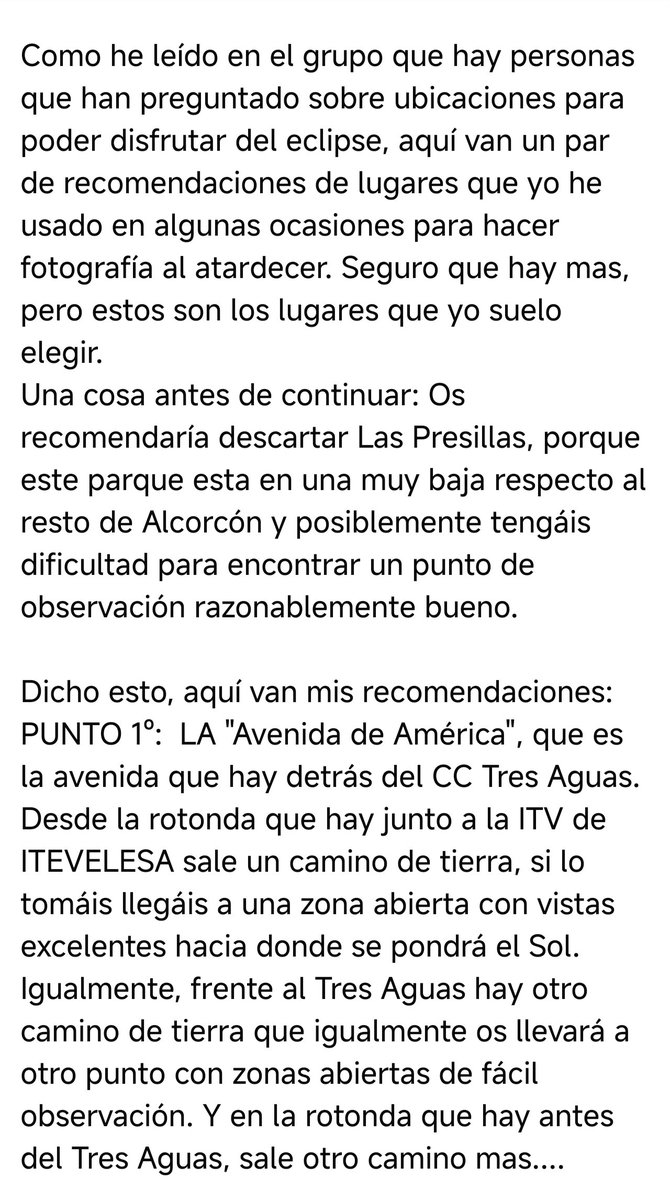RetusPetrus's tweet photo. Buenos días...
Un comentario que he puesto en FB para los que viváis en Alcorcón y no podáis desplazaros fuera de la ciudad para observar el eclipse. https://t.co/RgLhZyxx6i