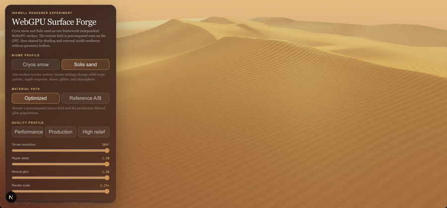 FitWorldGO's tweet photo. Someone made an opensource WebGPU sand/Snow environment It looks beautiful!

Try it out here https://t.co/WY9o5yn0eE
OpenSource https://t.co/dVFfPDaPPE

@JungleSilicon https://t.co/jZcqxXzbsm