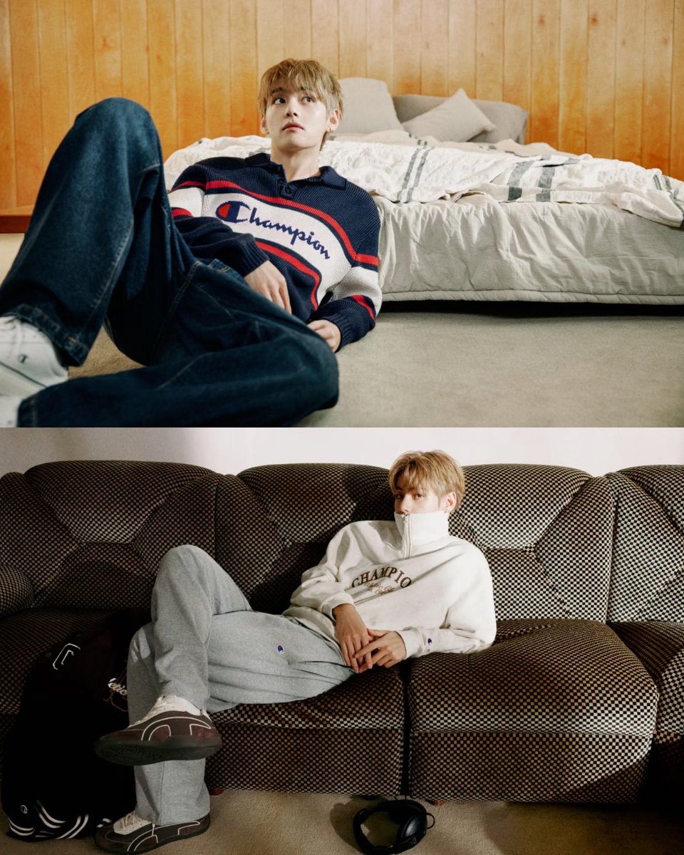 LooxMagazine's tweet photo. Champion A/W 26 “True Champion” campaign starring V of BTS. https://t.co/yj1dFRDKeN