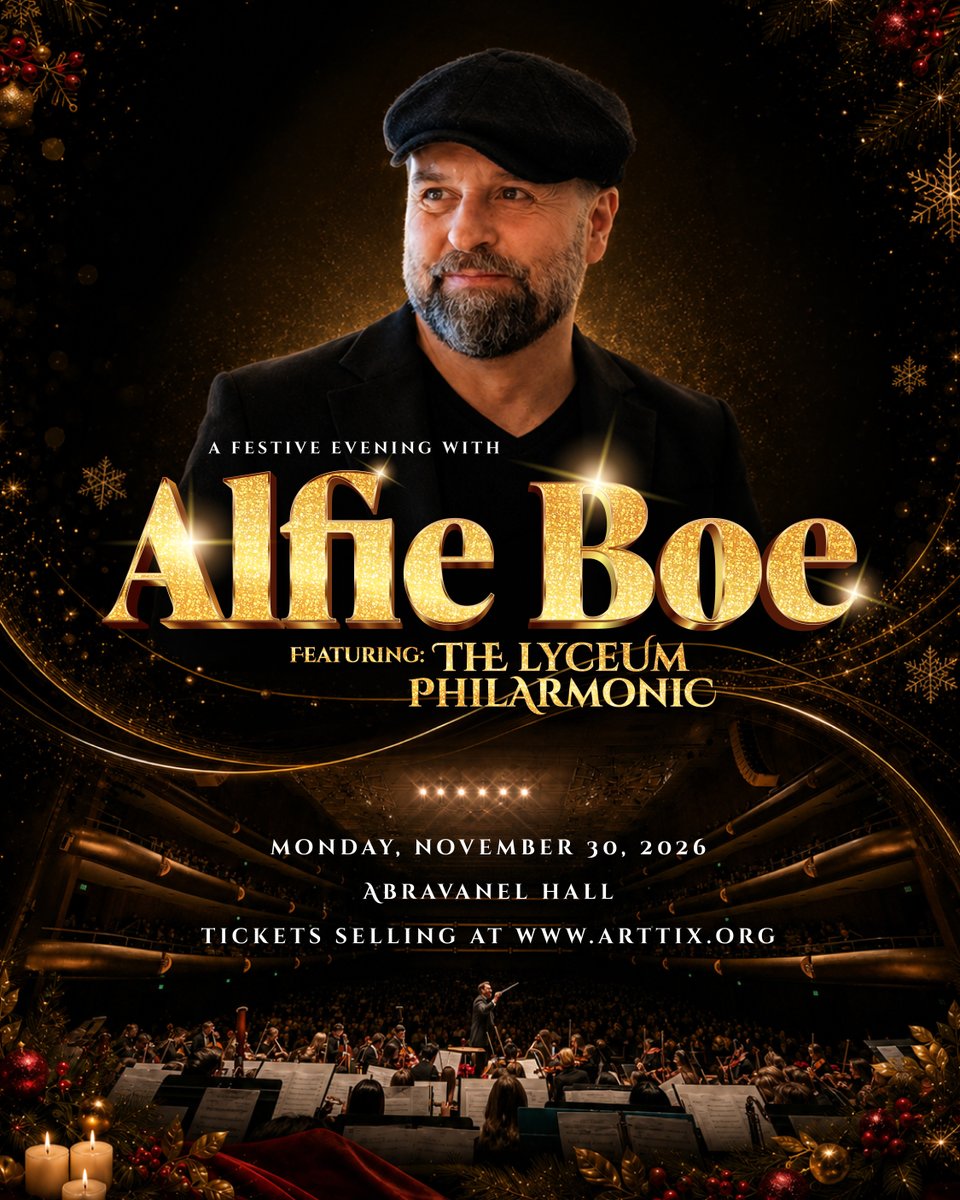 AlfieBoe's tweet photo. I'm excited to announce that I'll be joining the Lyceum Philharmonic for A Festive Evening in Salt Lake City. It's going to be a very special night of music, and I can't wait to share it with you all.

Tickets are on sale now.

https://t.co/0vPmXR62a9

See you there! https://t.co/7grpkrph7o