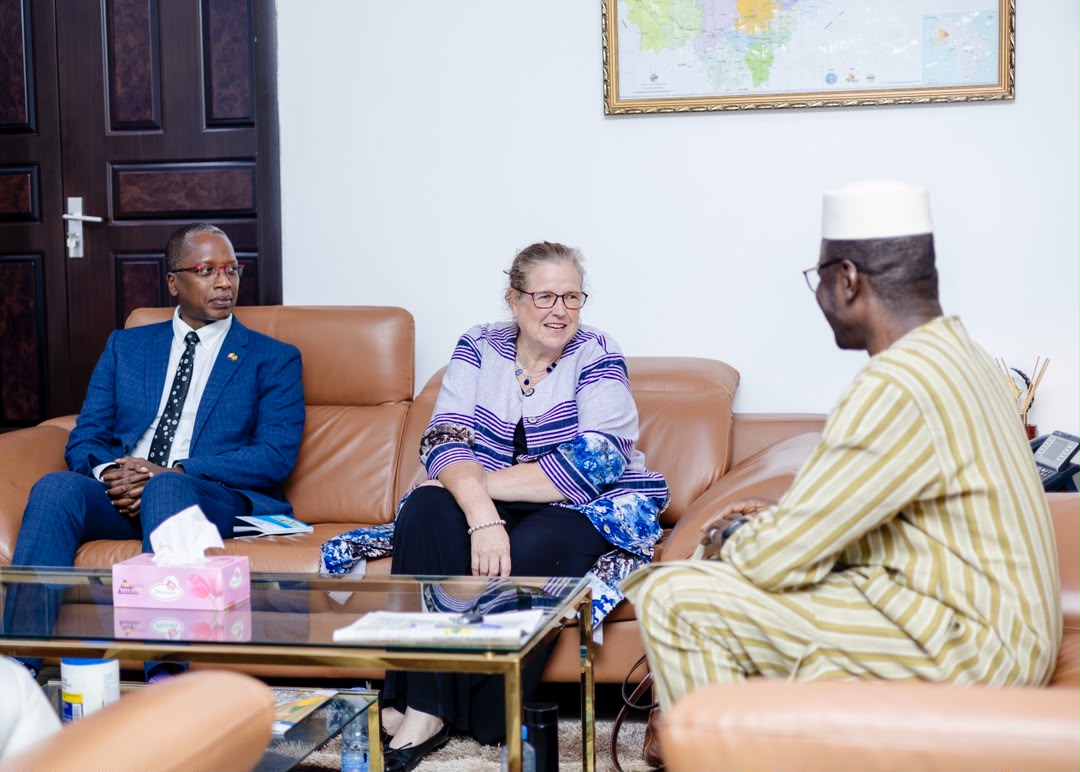 CanEmbMali's tweet photo. 🇨🇦🇲🇱 As her mission in Mali comes to a close, our Head of Mission, Lee-Anne Hermann, paid a farewell courtesy call on Minister Gen. Issa Coulibaly. During the meeting, both leaders underscored the strength and quality of the longstanding relationship between Canada and Mali. 👏 https://t.co/cSEeO58aaa