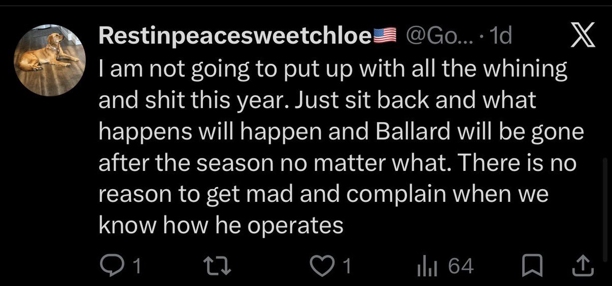 tjc061092's tweet photo. @Goldenmom4729 Couldn’t even last a day? https://t.co/5mmg1zRWBb