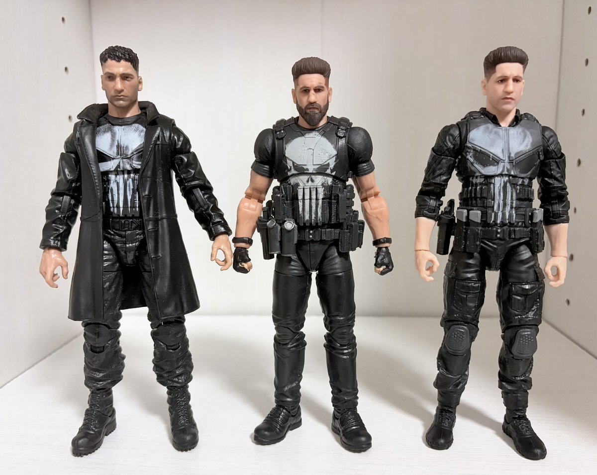 MCUの歴代マーベルレジェンド パニッシャー 左から Netflix Punisher
